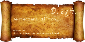 Debreczeni Áron névjegykártya