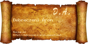 Debreczeni Áron névjegykártya