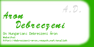 aron debreczeni business card